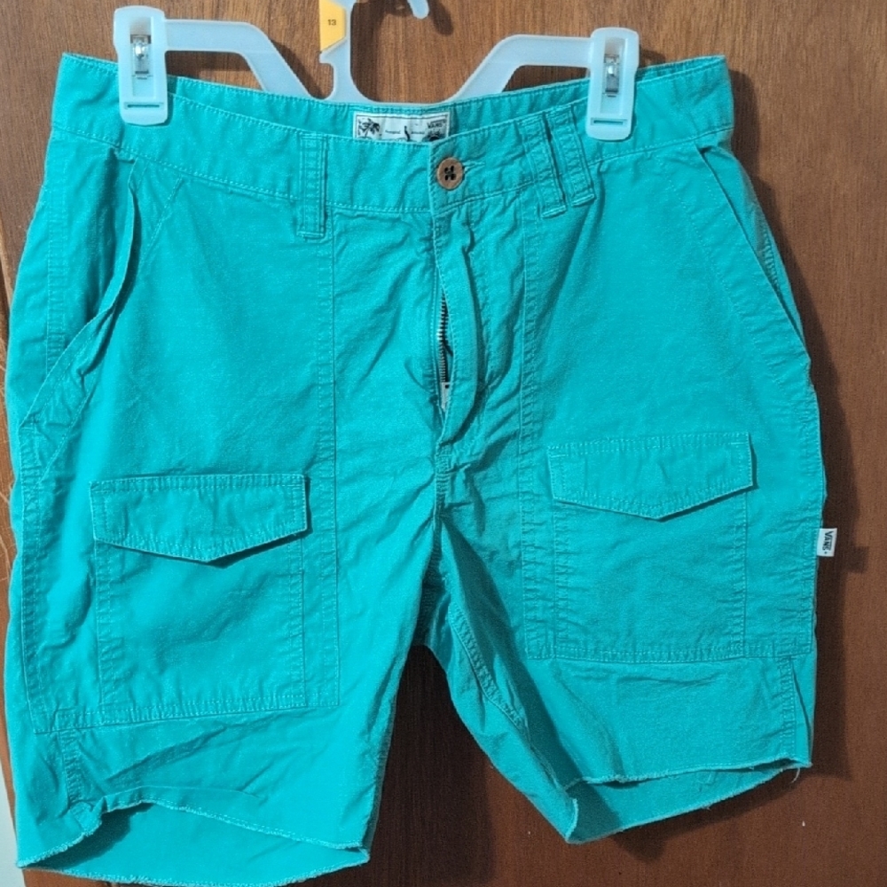 VANS Joel Tutor Collection men’s turquoise stretch cargo shorts size 32